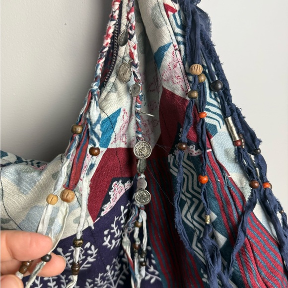 Free People blue and red patchwork hobo style bag - Picture 5 of 6